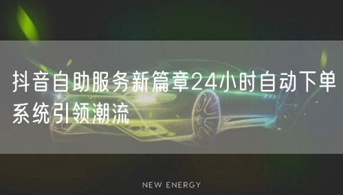 抖音自助服务新篇章24小时自动下单系统引领潮流