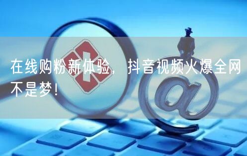 在线购粉新体验，抖音视频火爆全网不是梦！
